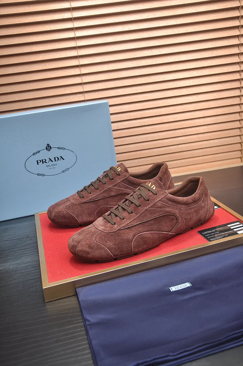 Men's shoes 💰560💶【PRADA】Prada casual shoes for couples, originally developed 1:1, made of high-mercerized cowhide with imported cowhide, silk sheepskin lining, rubber outsole, comfortable and soft on the feet, size for women: 35 to 40. Male 38 to 48💰🔥🔥🔥🔥🔥